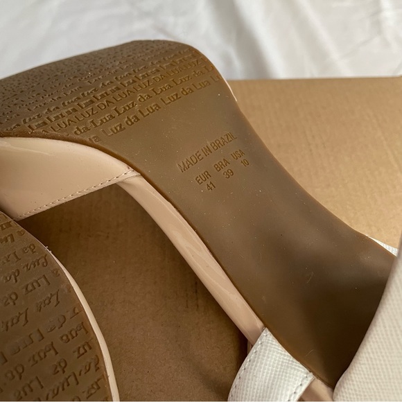 Luz da Lua | nude and cream heeled sandals, US 10 - Picture 3 of 7